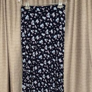 Size Small Navy A Line Skirt with Back Elastic and Side Slit Pockets